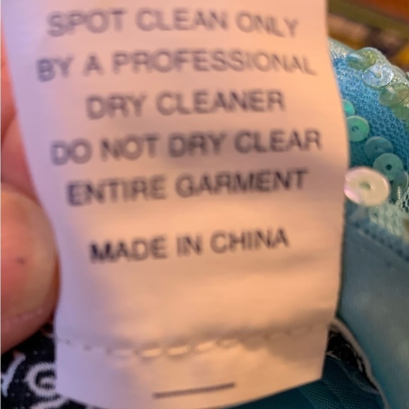 Masquerade Aqua Sequined Strapless MIDI Cocktail Prom Dress Size 3/4 Y2K Vintage - Picture 4 of 8